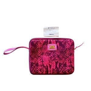 Juicy Couture Pink Python Snakeskin Neoprene Ipad /Tablet Wristlet Case 10” x 8”